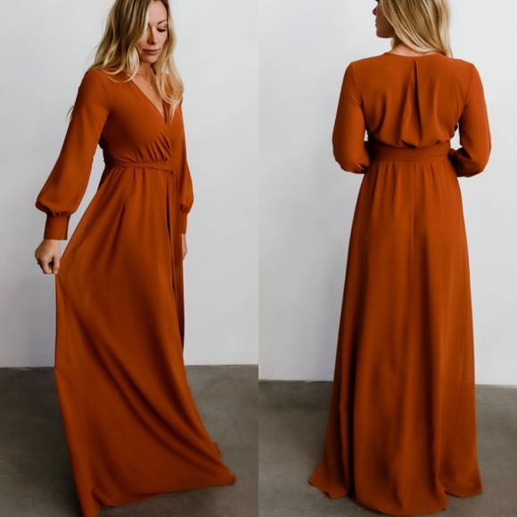 🚨NEW BALTIC BORN Lydia Maxi Dress In Nutmeg Brown Wedding Maternity Size Small - Picture 7 of 16